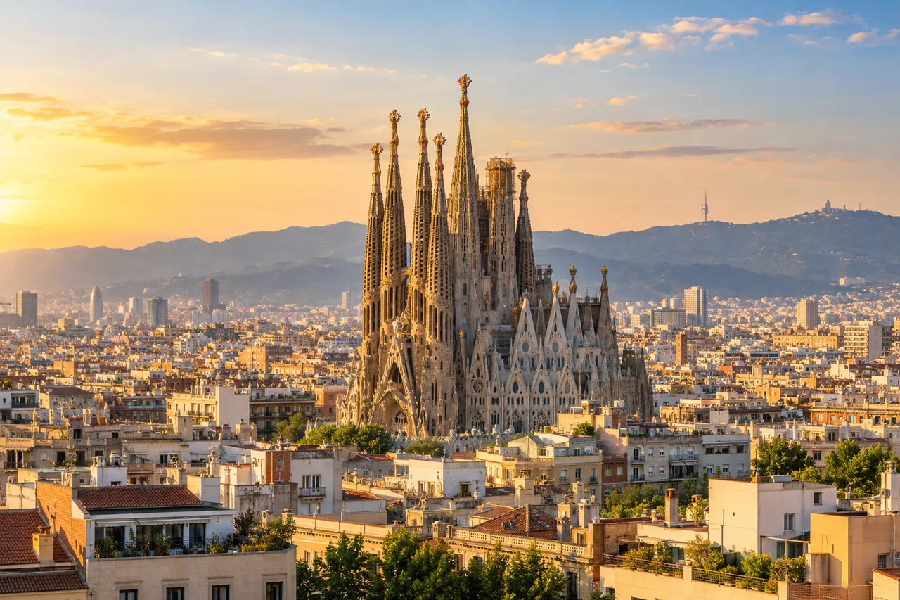 Imagen ilustrativa de la Sagrada Família y Barcelona